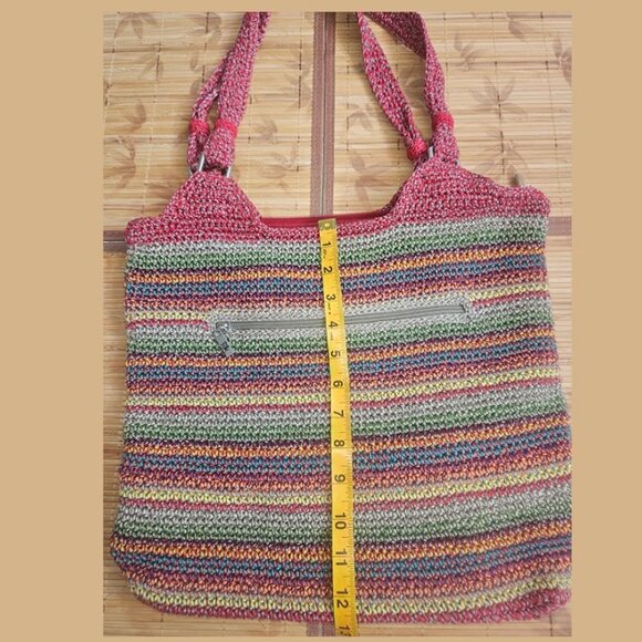 The Sak, Hobo Woven Crochet Colorful Rainbow Hippie Bohemian Bag - Picture 3 of 7
